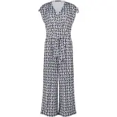 Betty Barclay Jumpsuit "Jumpsuit mit Eingrifftaschen", Damen, Gr. 46, EURO, blau (dunkelblau, weiß), Obermaterial: 95% Polyester PES. 5% Elasthan EL., Overalls Jumpsuit