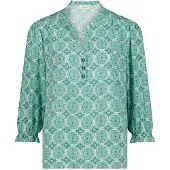 Cartoon Casual-Bluse mit Raffung in Green/Blue | Gr.: 36