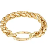Elli Armkette "Armband Zopfkette Ringverschluß Farbe Gold für Damen" Gr. 20, gold, Armbänder, Damen, Messing, Armkette