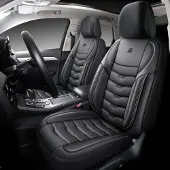 Auto Interieur Meester Autositzebezüge für Peugeot | Komplettes Set | AID Serie | Schwarzes Kunstleder