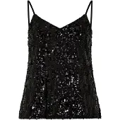Apricot Shirttop "Partytop" Gr. 40, schwarz, Tops, Damen, L (40), gewebt, Obermaterial: 95% Polyester PES. 5% Elasthan EL., uni, Shirttop, mit Pailletten