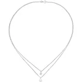 Elli Silberkette "Halskette Layer Plättchen Kristall 925 Silber" Gr. 40, silber, Halsketten, Damen, 40, Silber 925 (Sterlingsilber), Silberkette