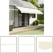 The Living Store Markisenvolant Creme Gestreift 4,5 m