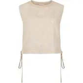 Apricot Crop-Top "Crop-Top aus Leinenmischung" Gr. 34, beige (stein), Tops, Damen, XS (34), gewebt, Obermaterial: 78% Viskose CV. 22% Leinen LI., uni, Crop-Top, Einfarbig