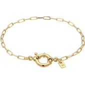 KUZZOI Armkette "Armband Glieder Oval Federring 925 Sterling Silber" Gr. 19, gold, Armbänder, Herren, 19, Silber 925 (Sterlingsilber), Armkette