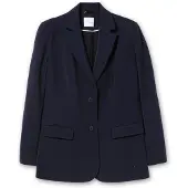 Sheego Blusenblazer "Blazer Blazer mit Reverskragen", Damen, Gr. 58, blau (tiefblau), Elegant, Blazer Blusenblazer, in taillierter Form, mit Schlitz hinten