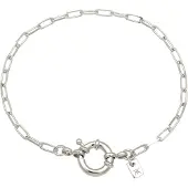 KUZZOI Armkette "Armband Glieder Oval Federring 925 Sterling Silber" Gr. 19, silber, Armbänder, Herren, 19, Silber 925 (Sterlingsilber), Armkette