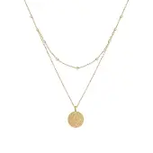 Elli Halskette Münze Plättchen Kristalle 925 Silber Elli Gold