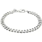 KUZZOI Armkette "Armband Panzerarmband 925 Sterling Silber" Gr. 19, silber, Armbänder, Herren, 19, Silber 925 (Sterlingsilber), Armkette