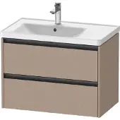 Duravit Ketho.2 Waschtischunterbau wandhängend, 2 Schubkästen, 784x549x455mm, für D-Neo Becken links 236980, K25285075750000, Farbe: Leinen Matt Dekor