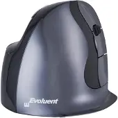 Evoluent Vertikalmaus Evoluent D wireless, ergonomisch, USB, 5 Tasten inkl. Scrollrad, verchromt