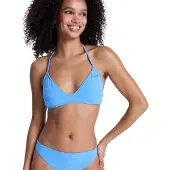 Roxy Triangel-Bikini-Top "Paradise Wave Fixed Tri", Damen, Gr. L, blau (silber lake blau make a splash), Obermaterial: 92% Polyester, 8% Elasthan., Bikini-Oberteile Triangel-Bikini-Top