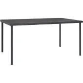The Living Store Outdoor-Esstisch Anthrazit 150x90x74 cm Stahl