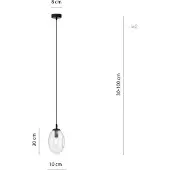Emibig Hängelampe E14 10W ASTRAL, transparente Lampenschirm, Modell 1265/1