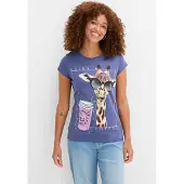Bonprix T-Shirt lockere Passform, Kurzarm, mit Frontdruck, aus reiner Baumwolle