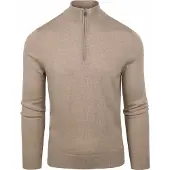 Suitable Merino Half Zip Pullover Beige