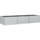 vidaXL Garten-Hochbeet 240x80x45 cm Verzinkter Stahl Silber