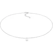 Elli Choker "Halskette Choker Kreis Plättchen Basic Coin 925 Silber" Gr. 36, silber, Halsketten, Damen, ohne Stein, Silber 925 (Sterlingsilber), Choker