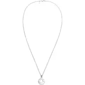 KUZZOI Kette mit Anhänger "Halskette Herren Weltkugel Coin 925 Silber" Gr. 55, silber, Halsketten, Herren, ohne Stein, Silber 925 (Sterlingsilber), Kette mit Anhänger