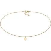 Elli Choker "Halskette Panzerkette Plättchen 925er Silber" Gr. 38, gold, Halsketten, Damen, Silber 925 (Sterlingsilber), Choker