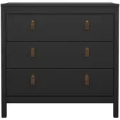 CALICOSY - Kommode mit 3 Schubladen matt schwarz B82,3 cm – BARCELONE