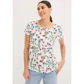 Bonprix Shirtbluse figurumspielende Passform, abgerundeter, hinten etwas längerer Saum