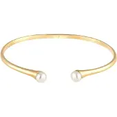 Elli Armband Armreif Süßwasserzuchtperle Edel Zart 925 Silber Premium Gold