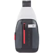 Piquadro Urban Querträgertasche mit LED-Licht Grau/Schwarz