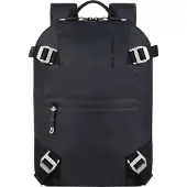 Piquadro PQ-Modular Laptoprucksack 13,3" aus rezykliertem antiviralen Stoff Schwarz