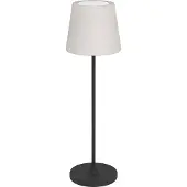 Eglo LED Tischleuchte Leonero, kabellos, schwarz-beige, dimmbar, Metall, USB
