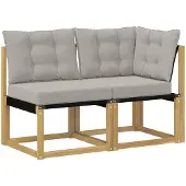 Syfax Outdoor Mittel- und Ecksofa mit Kissen 2 Stück Weiß