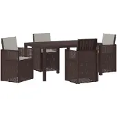 Syfax Garten Essgruppe 5 stk. Braun und Hellgrau PP