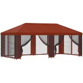 vidaXL Garten Pavillon mit Seitenwänden 6 x 3 m Terrakotta