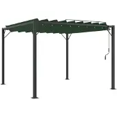 Syfax Gazebo mit Lamellen-Dach Grün 3 x 3 x 2,14 m