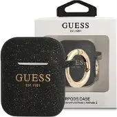 GUESS GUA2SGGEK AirPods 1/2 Hülle schwarz/schwarz Silikon Glitzer