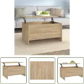 The Living Store Couchtisch Sonoma-Eiche 80x55,5x41,5 cm Holzwerkstoff