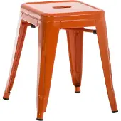 CLP Hocker Armin I Metallhocker stapelbar und pflegeleicht I Stapelhocker bis 200 kg belastbar I Sitzhöhe 46 cm, Farbe: orange