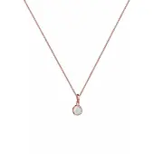 Elli Silberkette "Halskette Klassik Mondstein Edelstein Rund Natur 925 Silber" Gr. 55, rosa (rosegold), Halsketten, Damen, 55,mit Stein, Silber 925 (Sterlingsilber), Silberkette