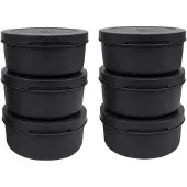 ZiiPa Pizzateigbox – ø 16 cm / 250 Gramm – Schwarz – 6 Stück