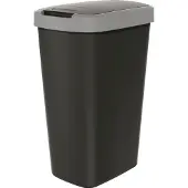 Prosperplast Abfallbehälter 45l mit Deckel KEDEN COMPACTA Q schwarz mit hellgrauem Rand