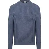 Suitable Pullover Boiled Wool Blau