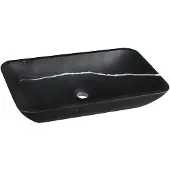 Hak BLOK Stein-Waschbecken zum Aufsetzen, 60x35cm, Marquin schwarz, matt