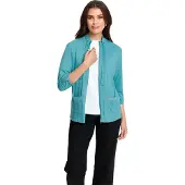 Inspirationen Shirtjacke "Shirtjacke", Damen, Gr. 48, blau (ozean), 95% Viskose, 5% Elasthan, unifarben, Shirts Shirtjacke