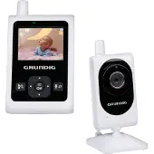 Grundig Video Babyphone mit Kamera – Babyfon mit 2 Zoll Farbbildschirm – Baby Monitor mit Nachtsicht, Temperaturanzeige und Talkback-Funktion – Weiß