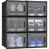 OEM Schuhbox transparent mit Magneten, Schuhregal und Aufbewahrungsbox, 6er Set, Schuhorganizer