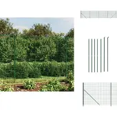 vidaXL Maschendrahtzaun mit Bodenflansch Grün 1,6x10 m - Zaunfelder