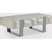 KAWOLA Couchtisch MARGO 1 Schublade Ulme furniert grau Fuß Edelstahl gebürstet