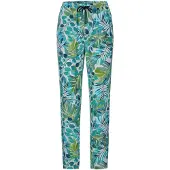 Goldner Stoffhose "Florale Schlupfhose SARA grün", Damen, Gr. 48, N-Gr, grün (graugrün, gemustert), Obermaterial: 100% Viskose CV., gerade, Hosen Stoffhose, seitlich Eingriffstaschen