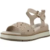 Carmela für Damen. 16324801-BEIGE Ledersandalen 163248 braun (41), 3 bis 5 cm, Schnalle, Lässig, Klassisch