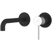 Sapho ULTRAMIX 2-Element Waschbeckenarmatur, Auslauf 20cm, Schwarz matt/Chrom
